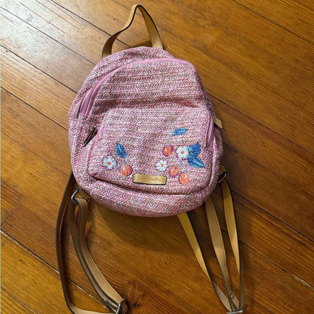 Vera Bradley Pink Floral & Fruit Mini Backpack